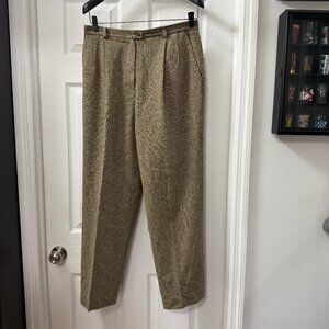Vintage Evan Picone brown taupe wool blend lined trousers pleated front size 12